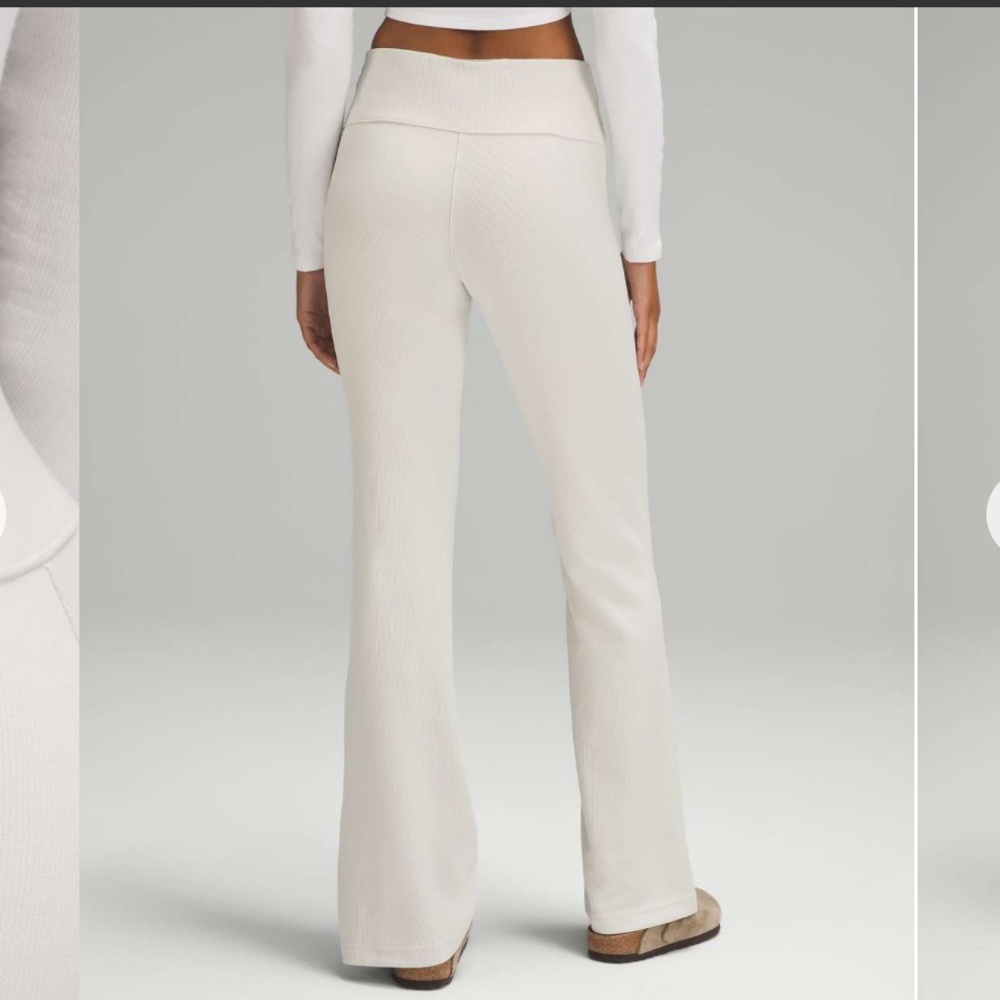 LULULEMON Brushed Softstreme Ribbed Zip Flared Pants 32.5" Inseam - Picture 3 of 13